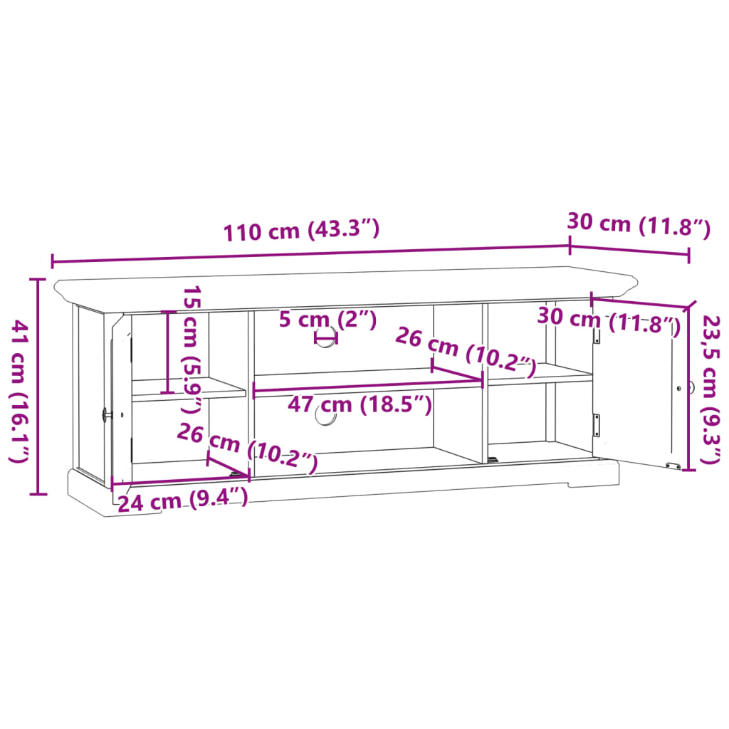Meuble TV blanc 110x30x41 cm bois d'ingénierie Meubles TV vidaXL   