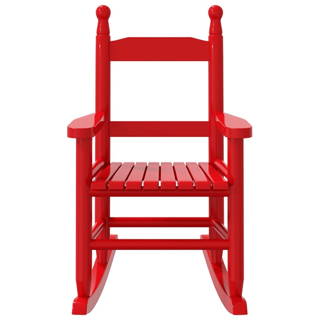Chaise à bascule enfants rouge bois de peuplier massif - XIOS