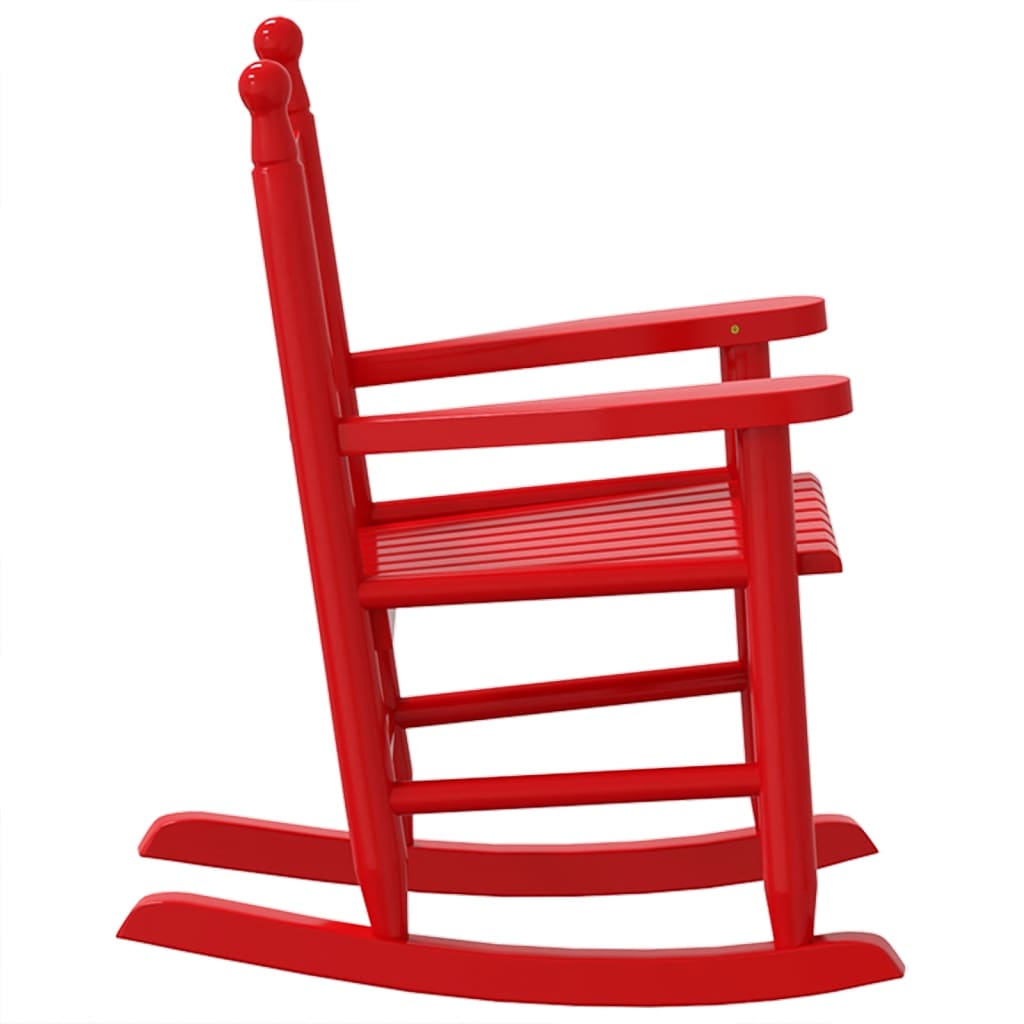 Chaise à bascule enfants rouge bois de peuplier massif - XIOS