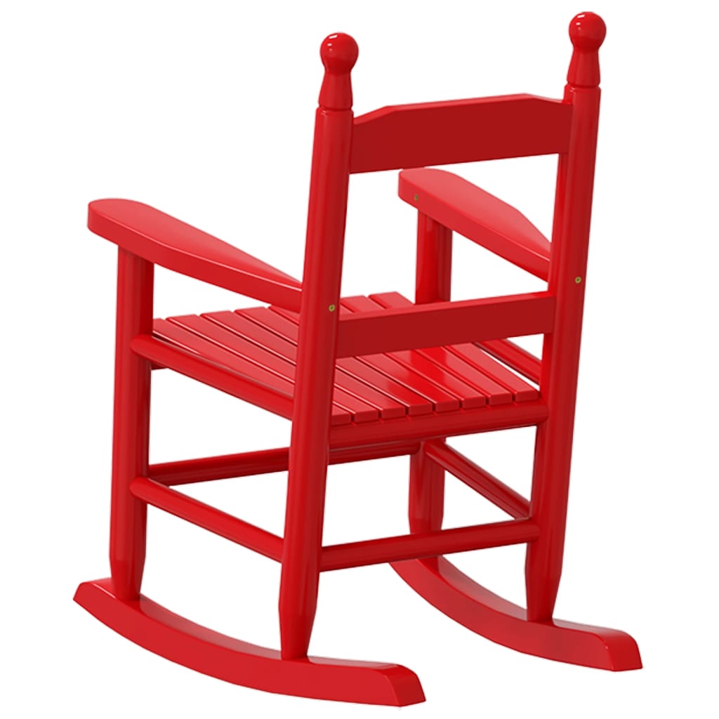 Chaise à bascule enfants rouge bois de peuplier massif - XIOS