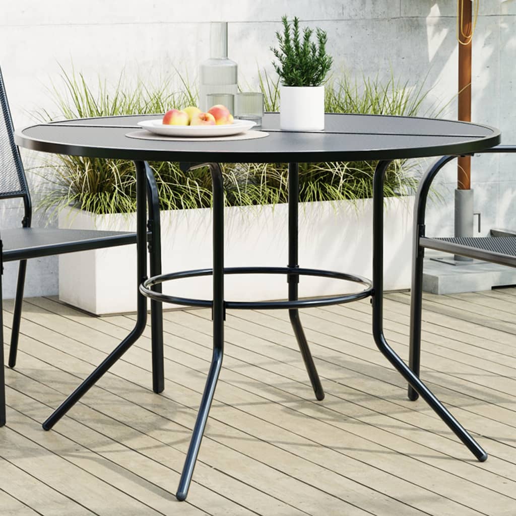 Table de patio ronde anthracite acier enduit de poudre Tables de jardin vidaXL