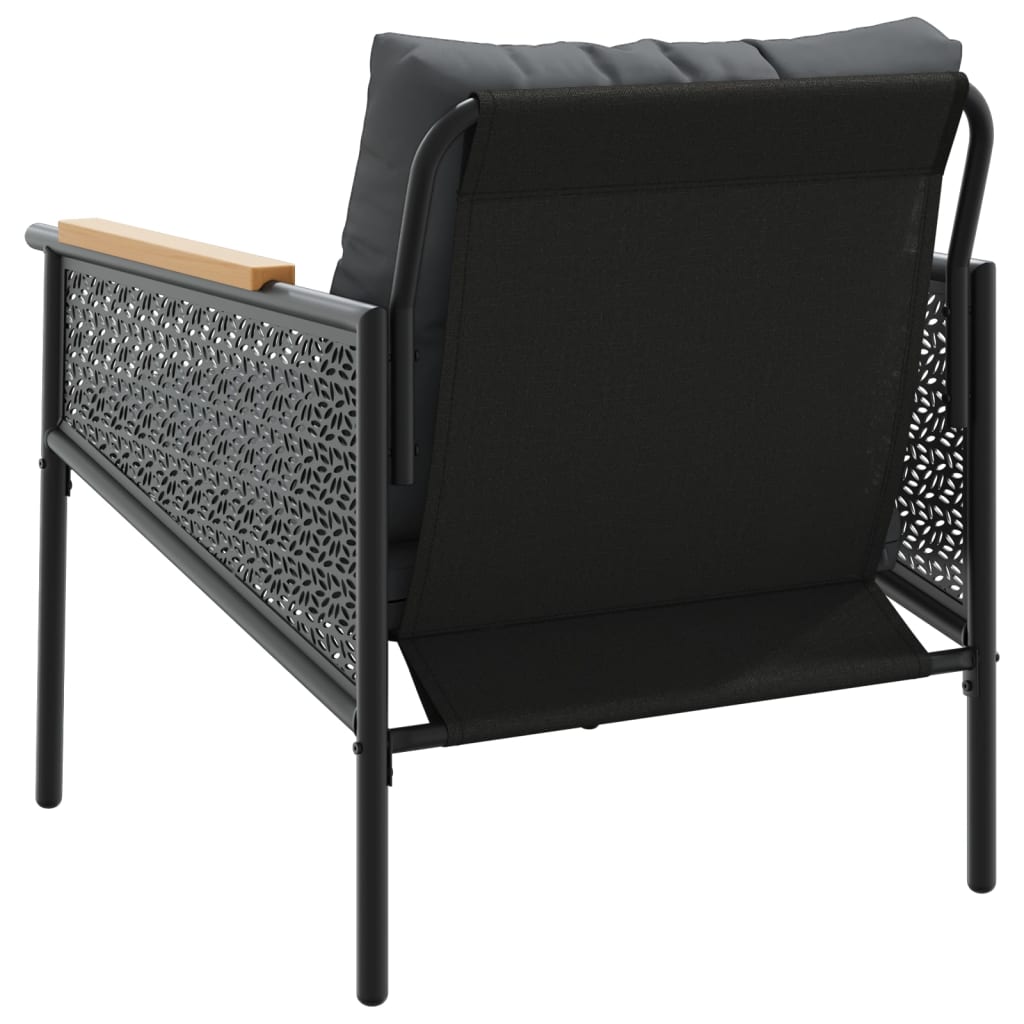 Chaises de jardin avec coussins lot de 2 noir acier - XIOS