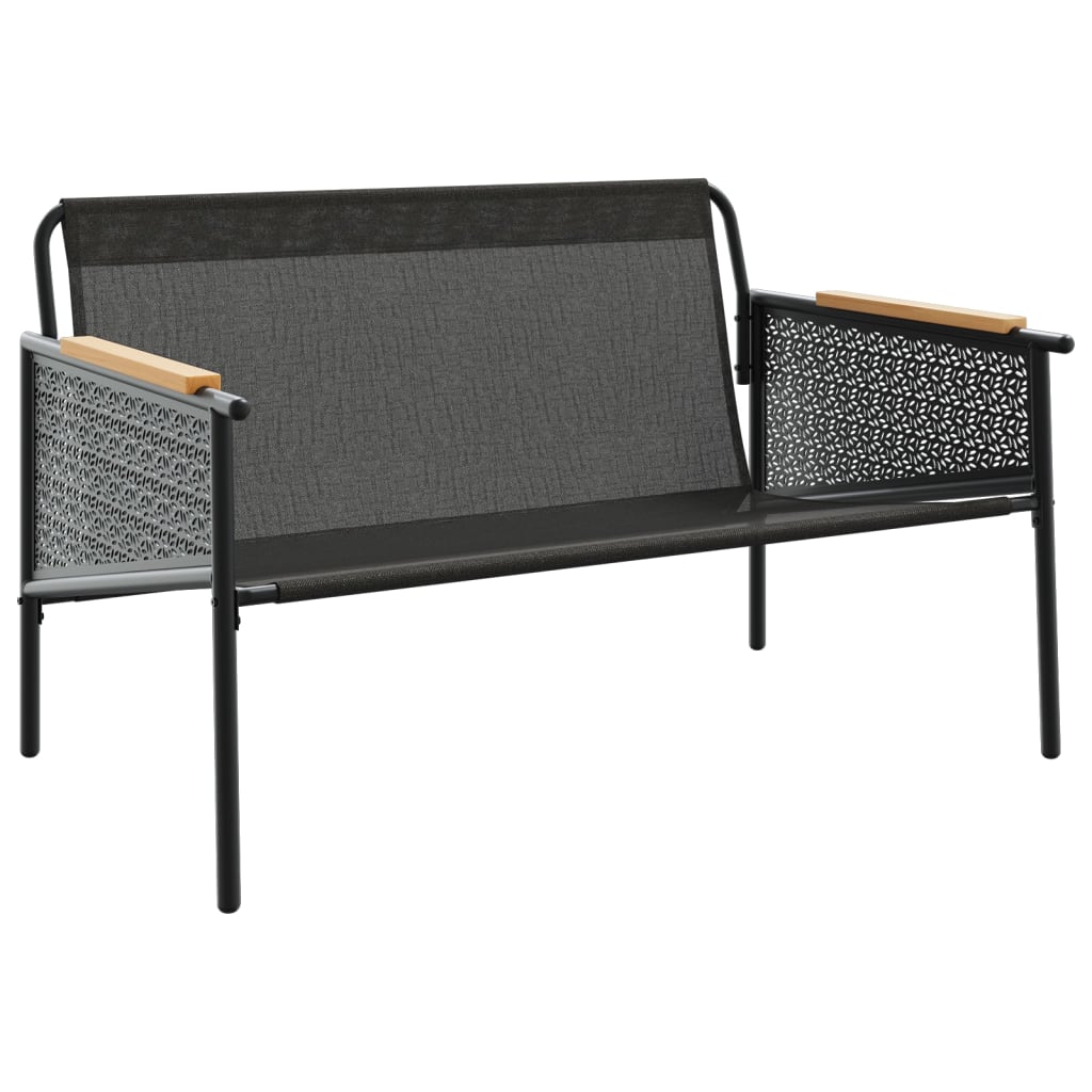 Banc de jardin avec coussins 116 cm noir acier - XIOS