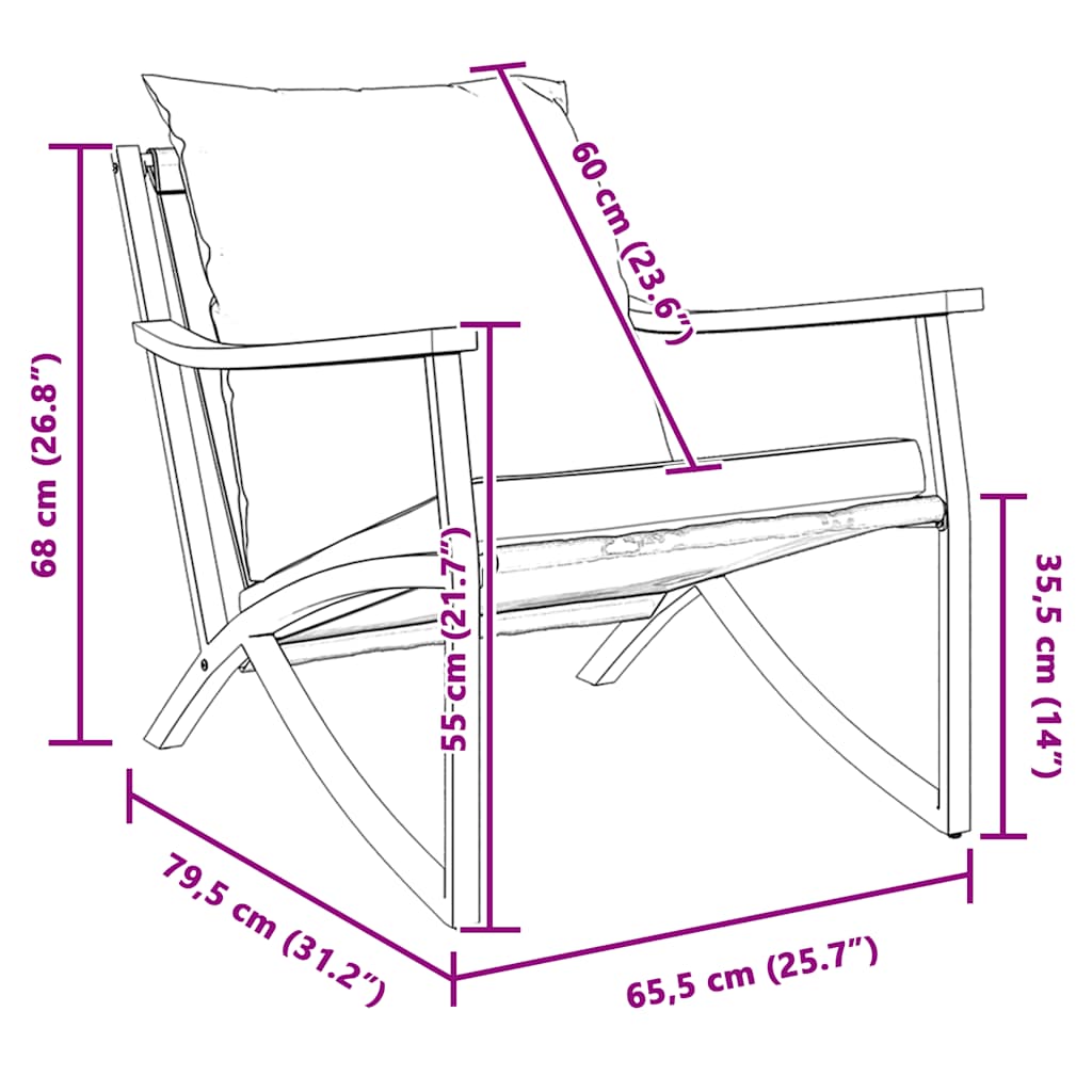 Chaises de jardin avec coussins lot de 2 noir acier - XIOS