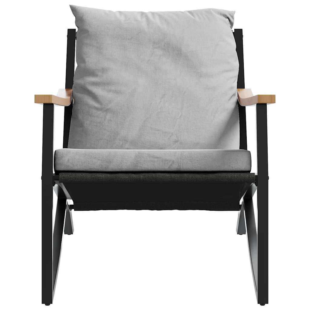 Chaises de jardin avec coussins lot de 2 noir acier - XIOS