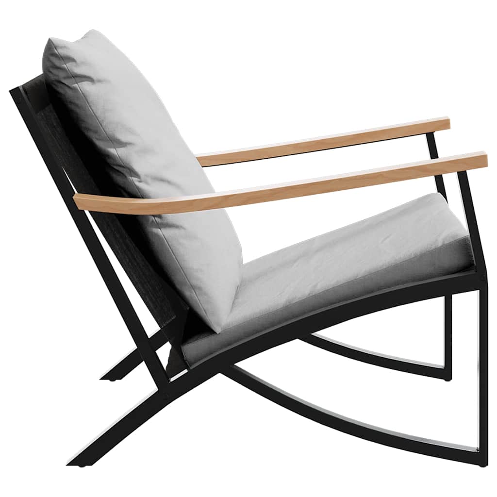 Chaises de jardin avec coussins lot de 2 noir acier - XIOS