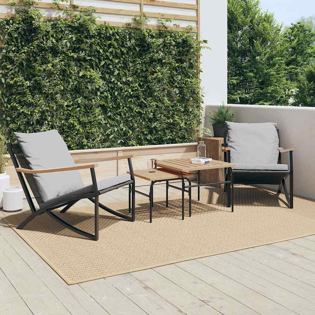 Chaises de jardin avec coussins lot de 2 noir acier - XIOS