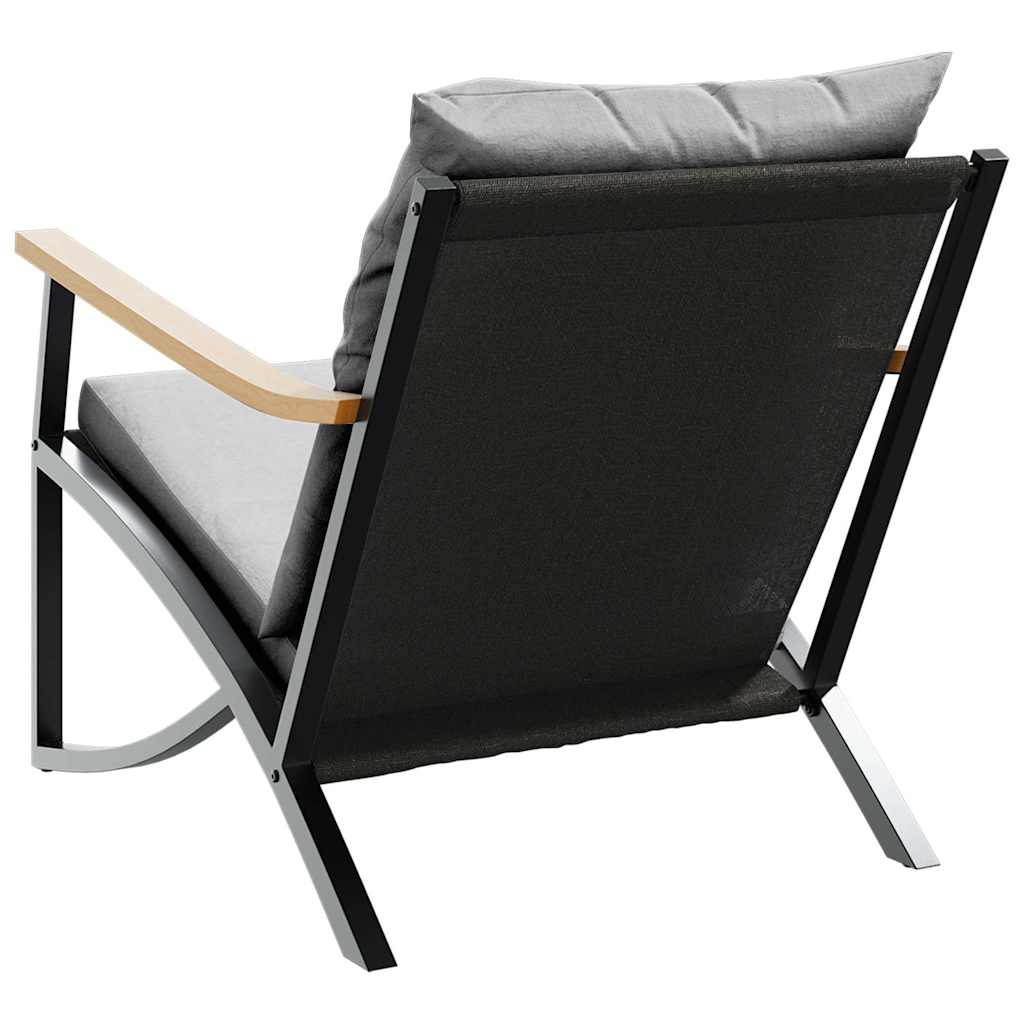 Ensemble de meubles de balcon 4 pcs avec coussins acier noir - XIOS