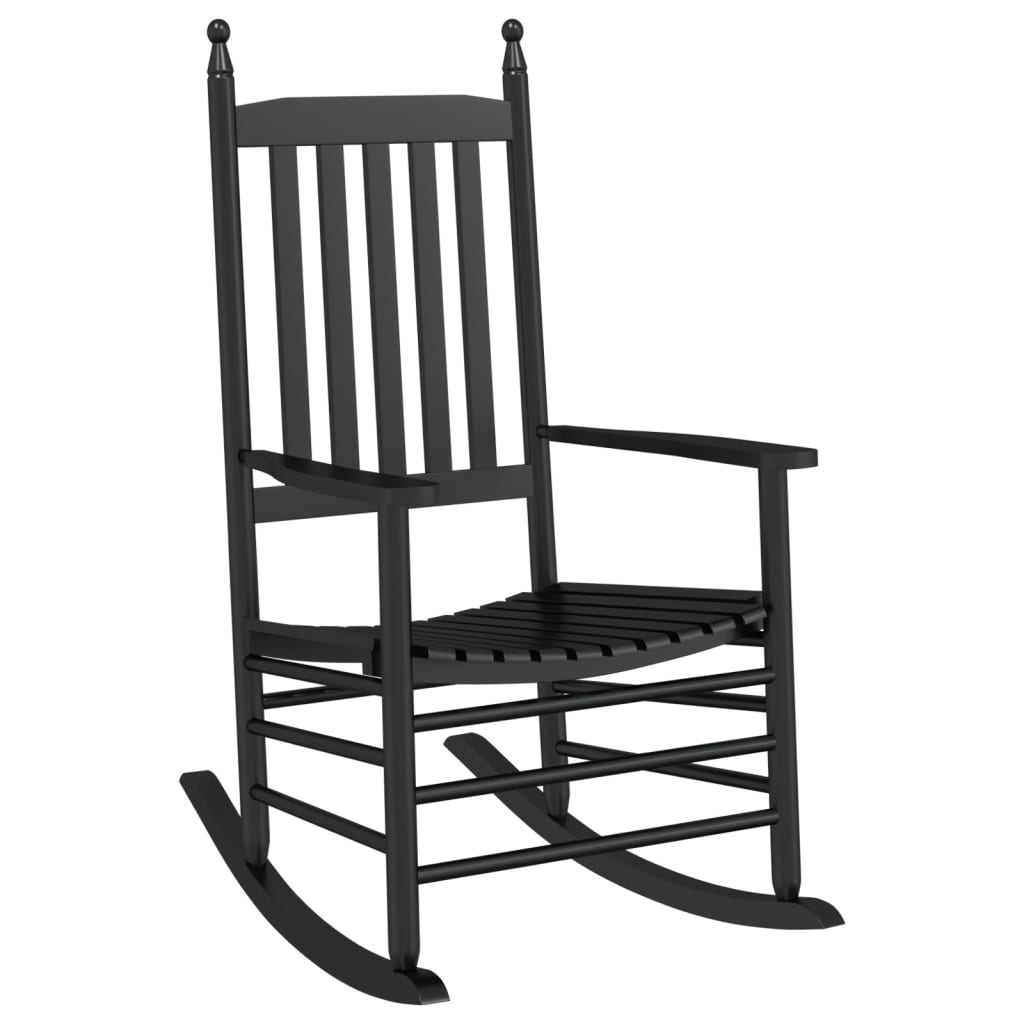 Chaises à bascule avec sièges incurvés lot de 2 noir peuplier - XIOS
