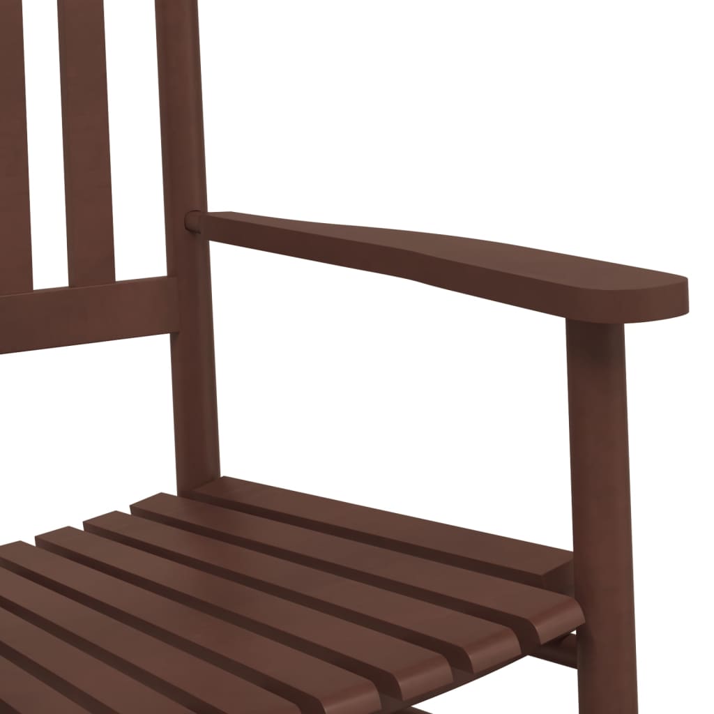Chaises à bascule lot de 2 table pliable marron massif peuplier - XIOS