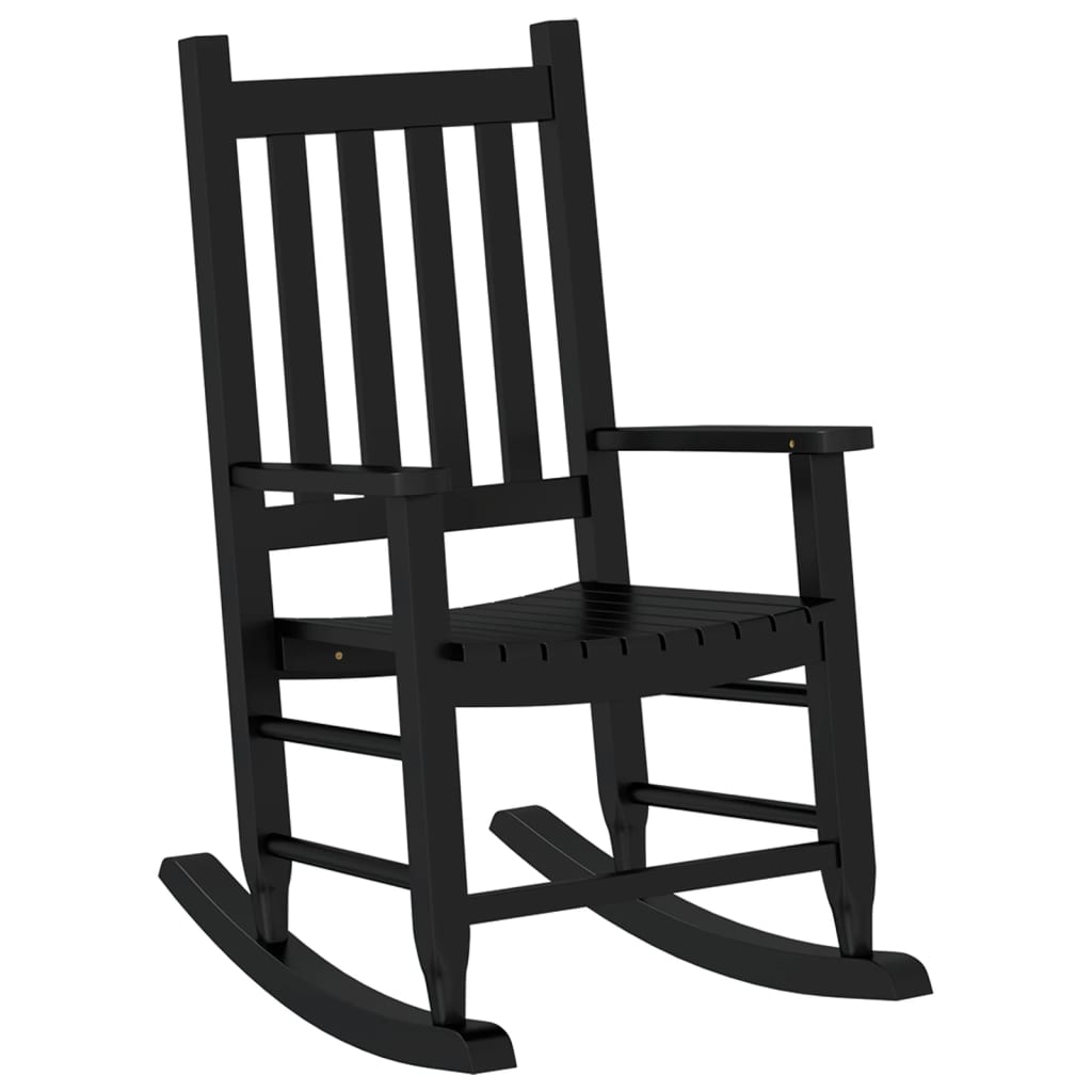 Chaises à bascule enfants lot de 2 noir bois de peuplier massif - XIOS