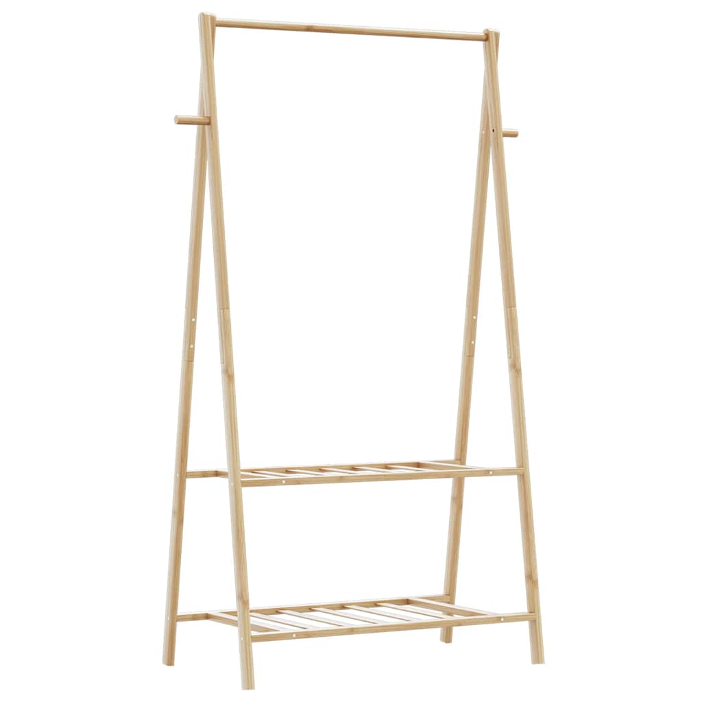 Porte-vêtement avec étagères 96x45,5x150,5 cm bambou