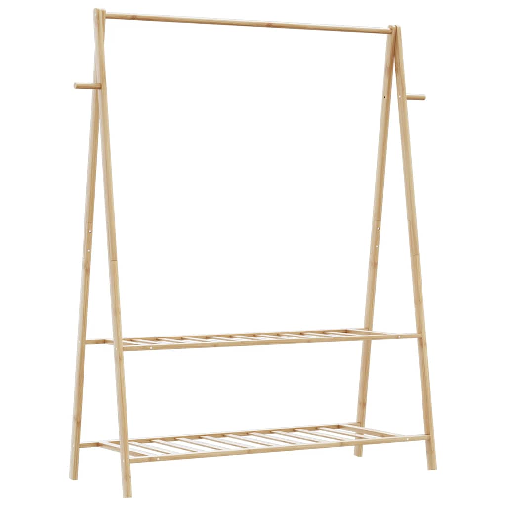 Porte-vêtement avec étagères 132x45,5x150,5 cm bambou - XIOS