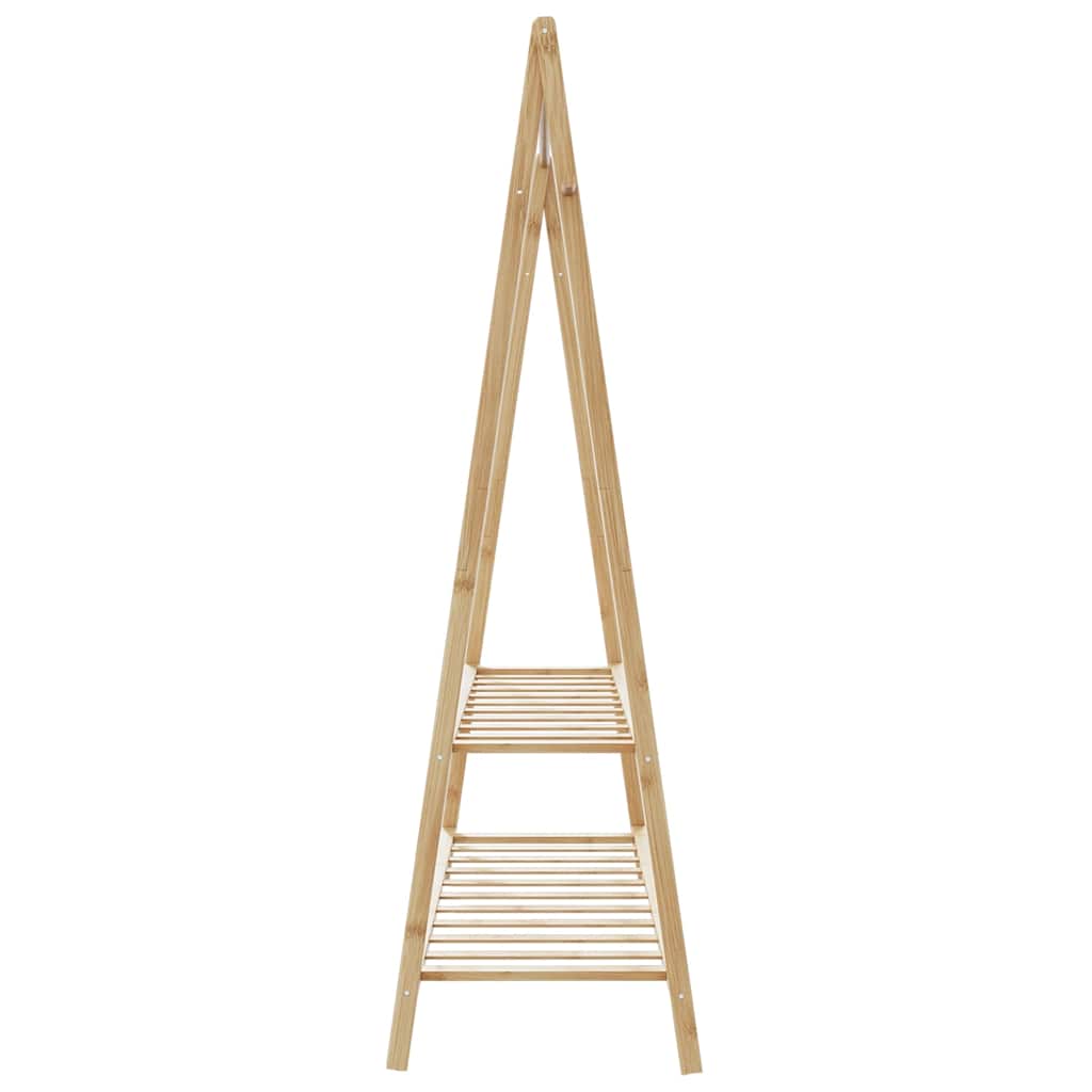 Porte-vêtement avec étagères 132x45,5x150,5 cm bambou - XIOS