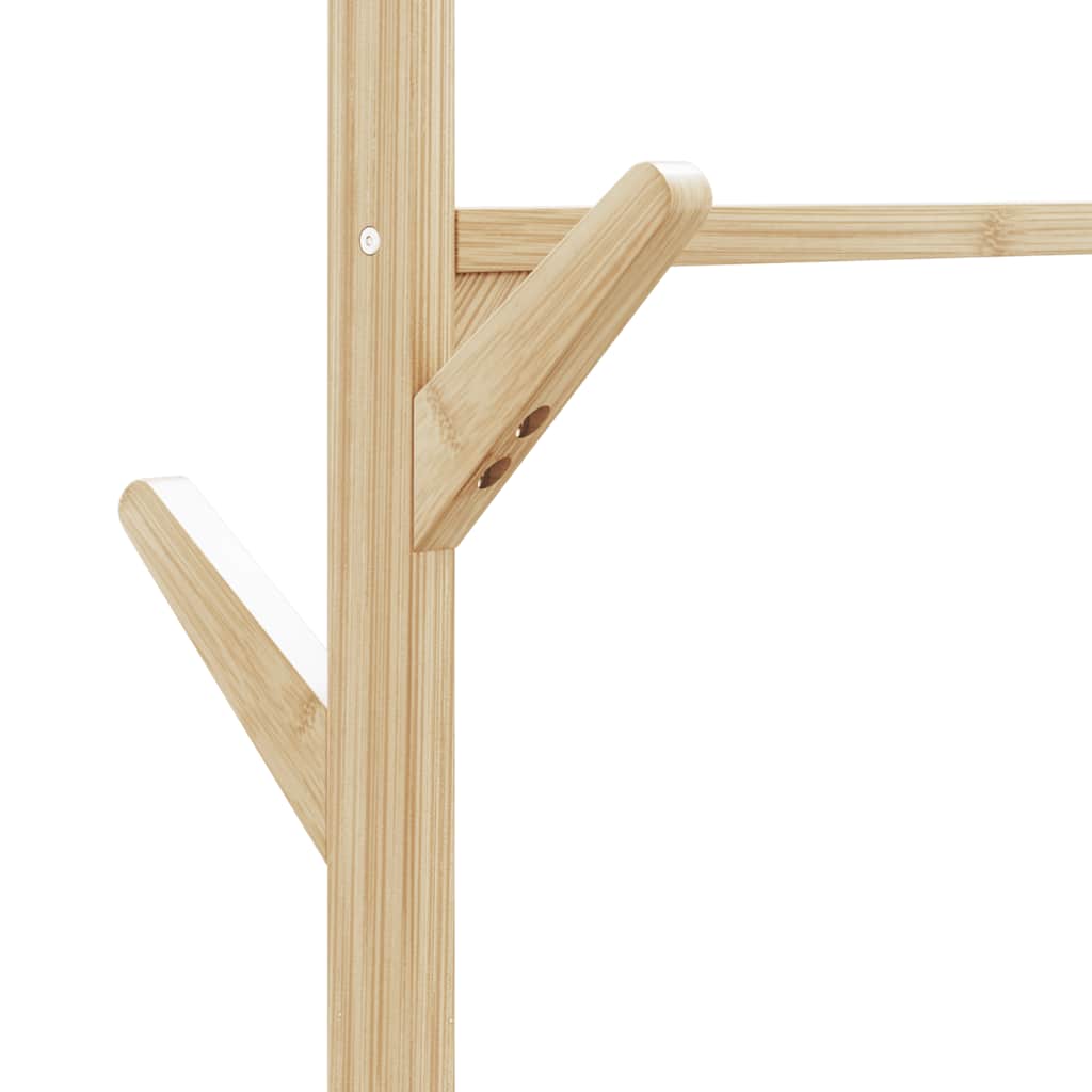 Porte-vêtements et étagères et roulettes 100x38x175,5cm bambou - XIOS