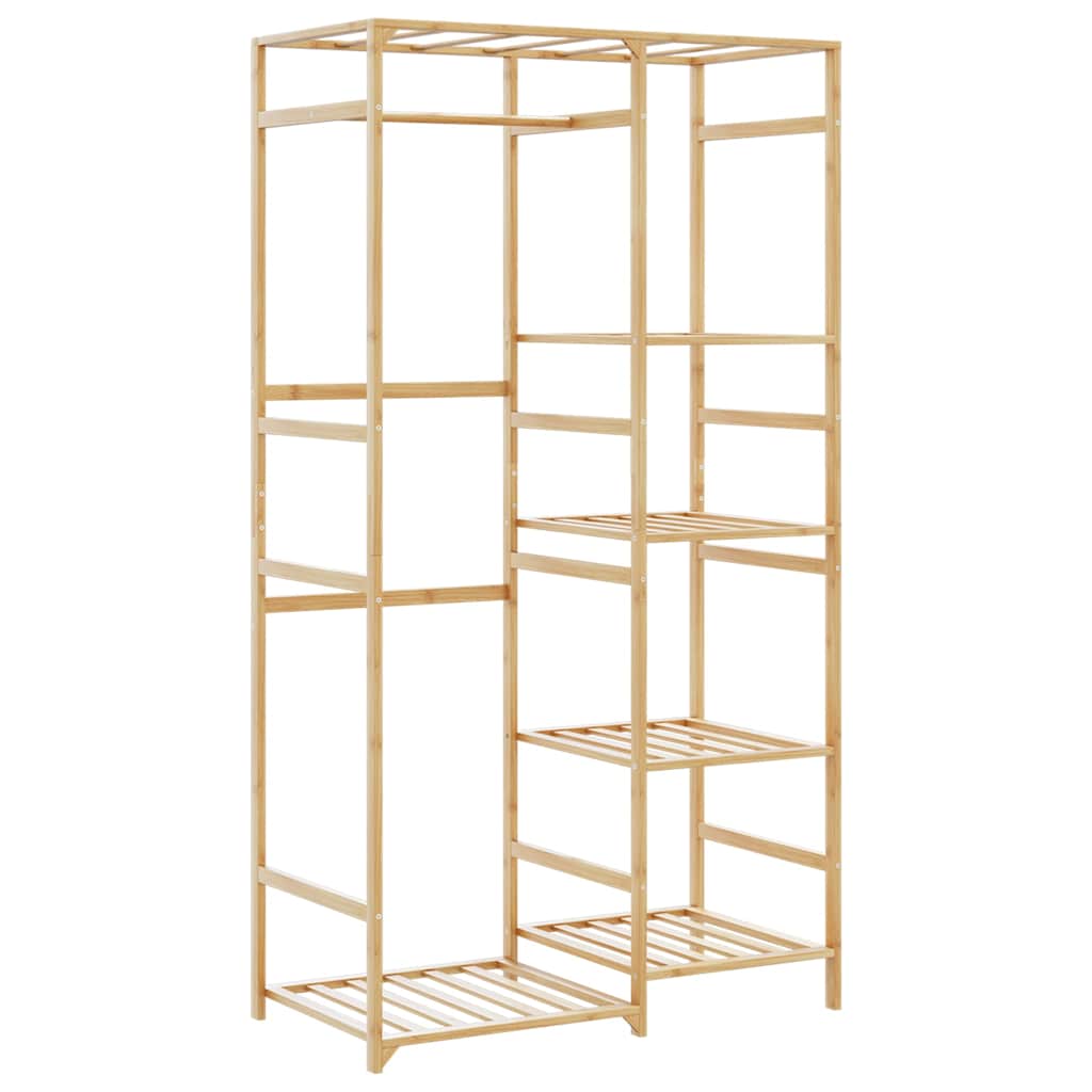 Porte-vêtement avec étagères 100x50x184,5 cm bambou - XIOS
