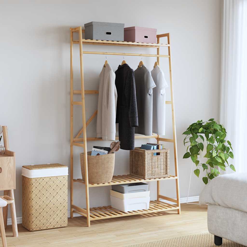 Porte-vêtement avec étagères 110x40x180 cm bambou - XIOS
