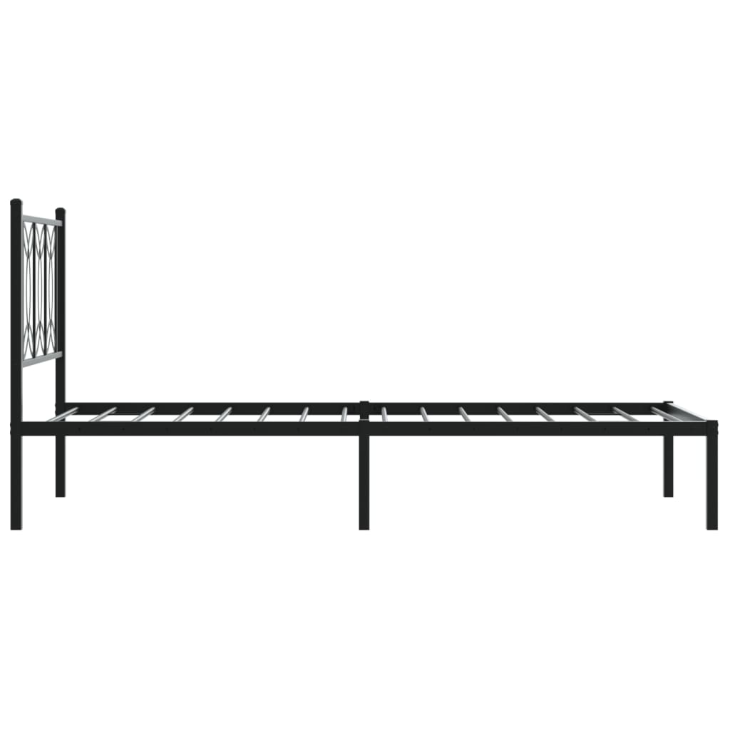 Cadre de lit métal sans matelas avec tête de lit noir 90x200 cm - XIOS