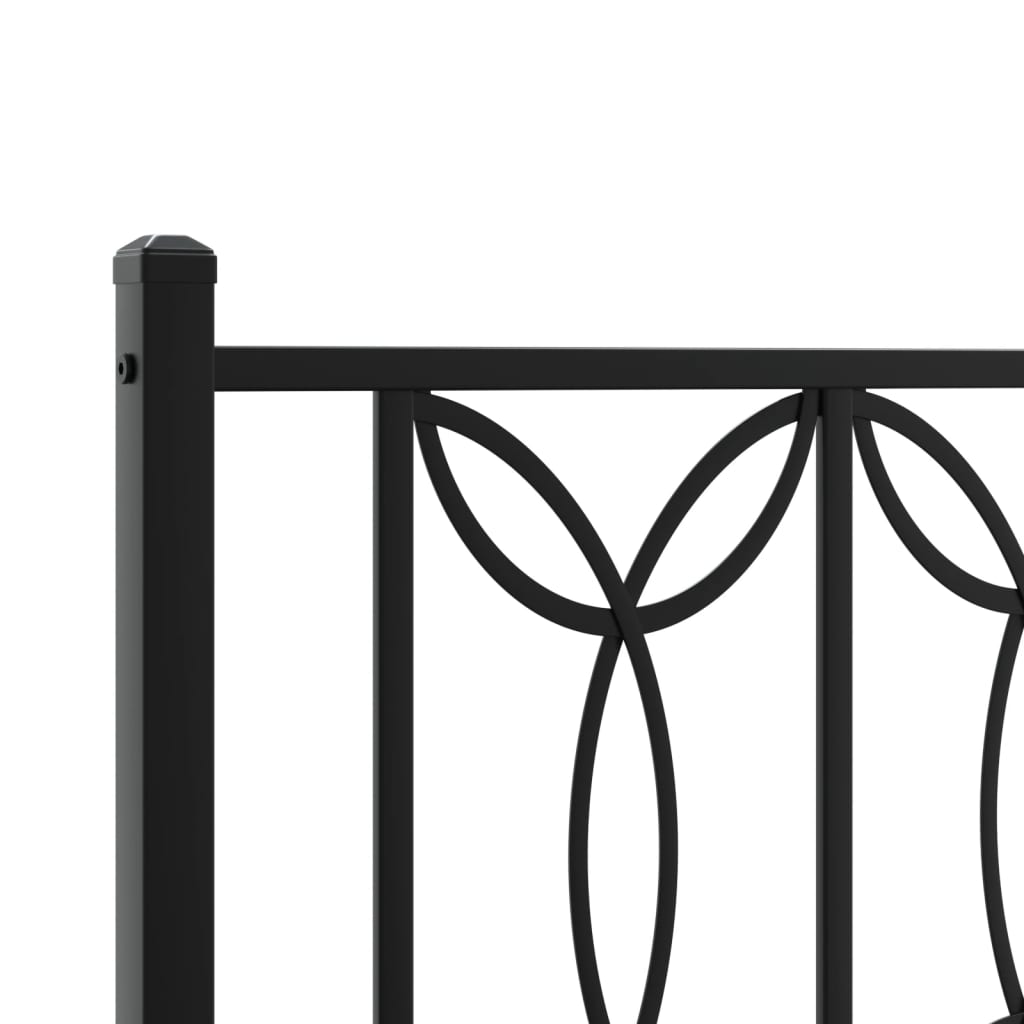 Cadre de lit métal sans matelas avec pied de lit noir 80x200 cm - XIOS