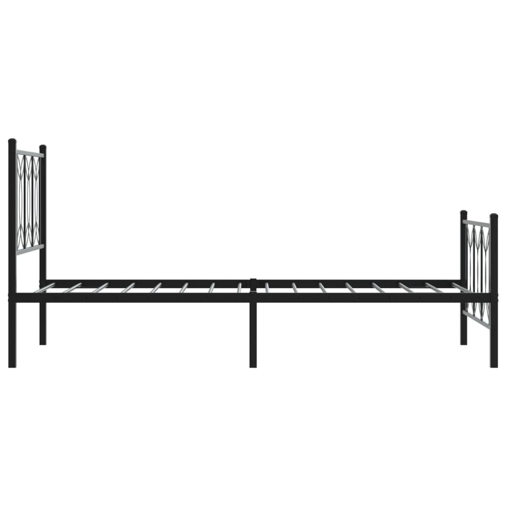 Cadre de lit métal sans matelas avec pied de lit noir 90x200 cm - XIOS