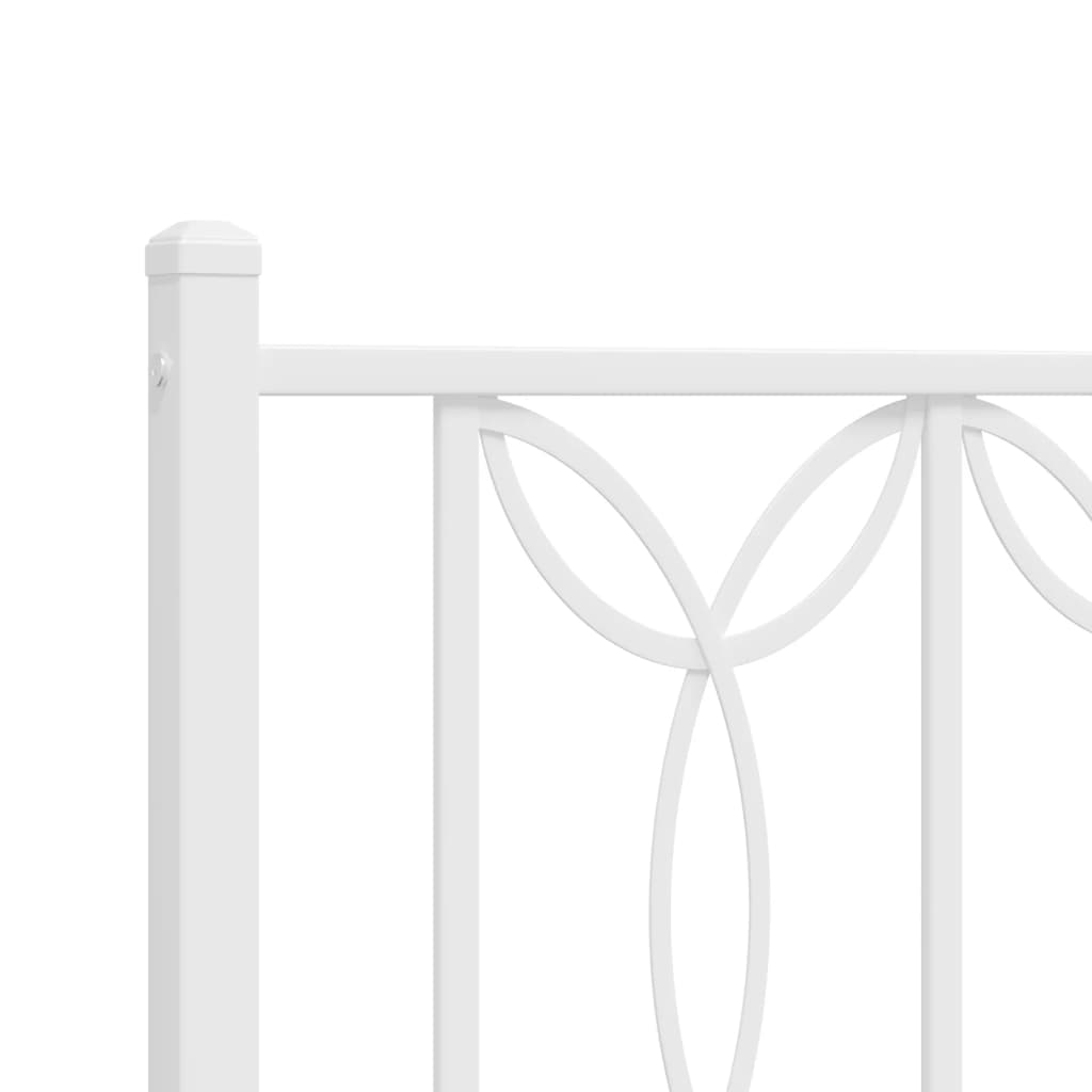 Cadre de lit métal sans matelas et tête de lit blanc 100x190 cm - XIOS