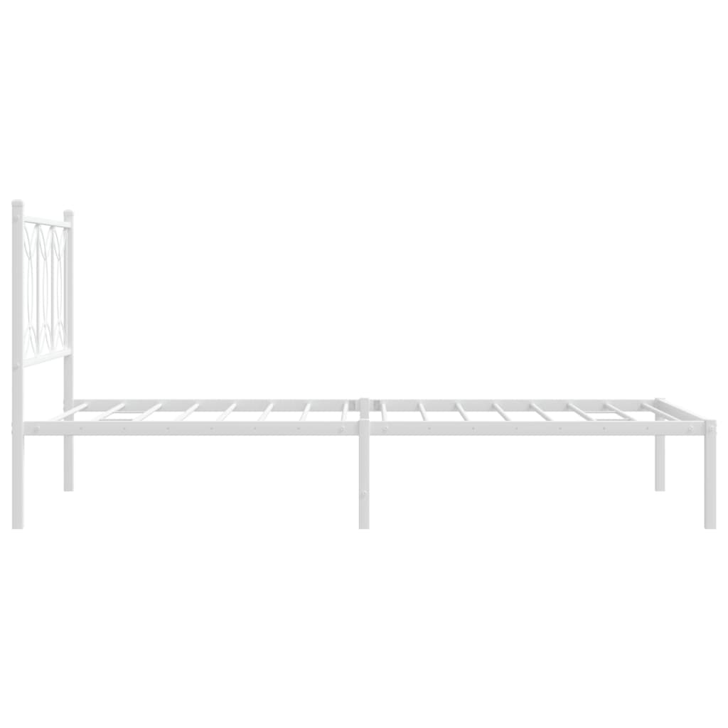 Cadre de lit métal sans matelas et tête de lit blanc 107x203 cm - XIOS