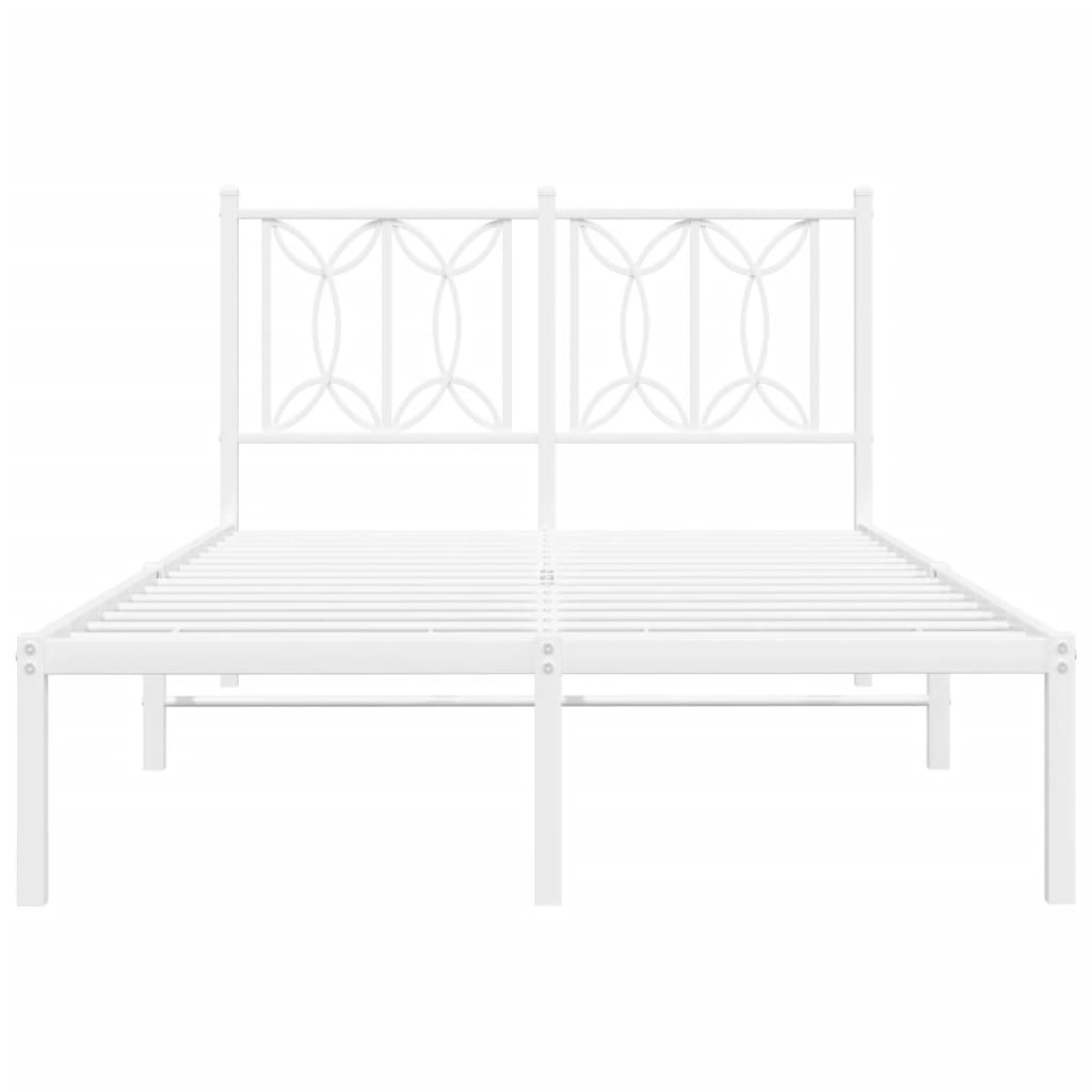 Cadre de lit métal sans matelas et tête de lit blanc 120x190 cm - XIOS