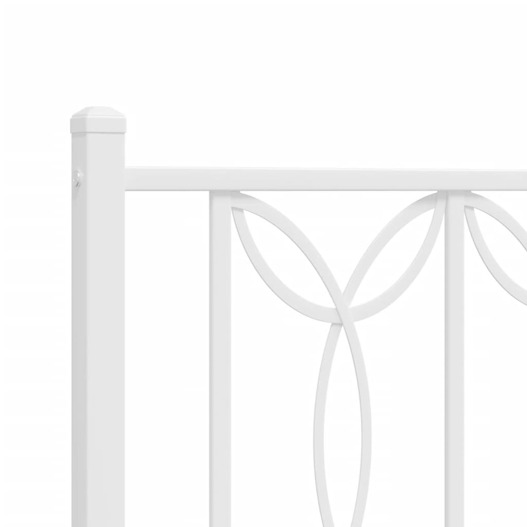 Cadre de lit métal sans matelas et tête de lit blanc 120x190 cm - XIOS