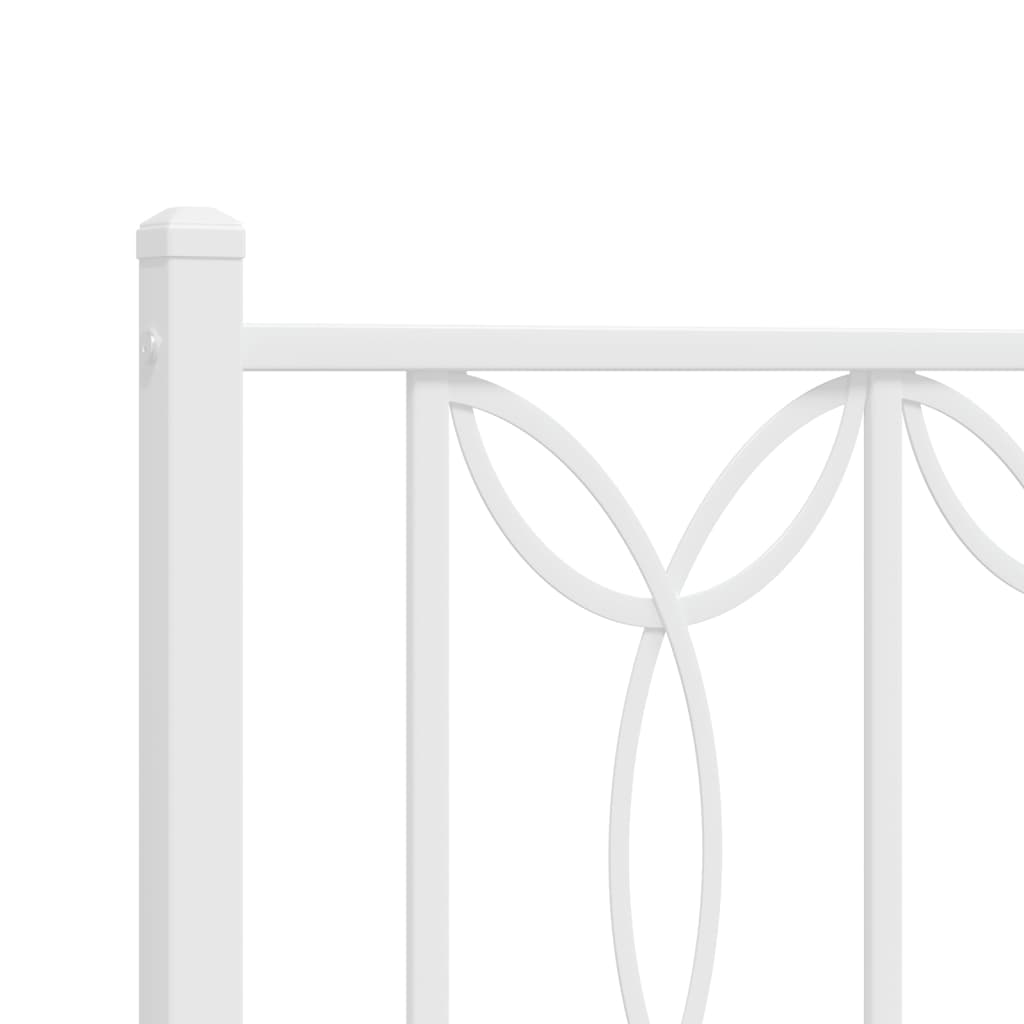 Cadre de lit métal sans matelas et pied de lit blanc 150x200 cm - XIOS