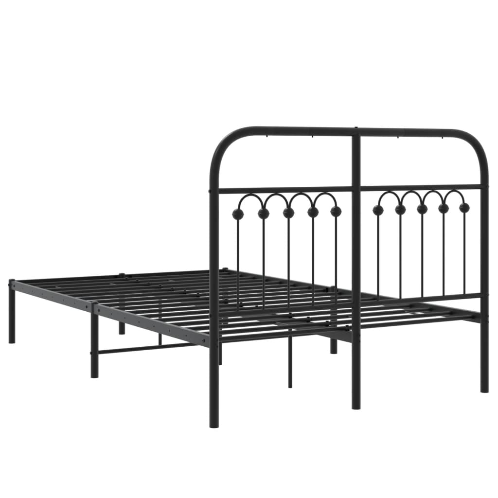 Cadre de lit métal sans matelas avec tête de lit noir 120x190cm - XIOS