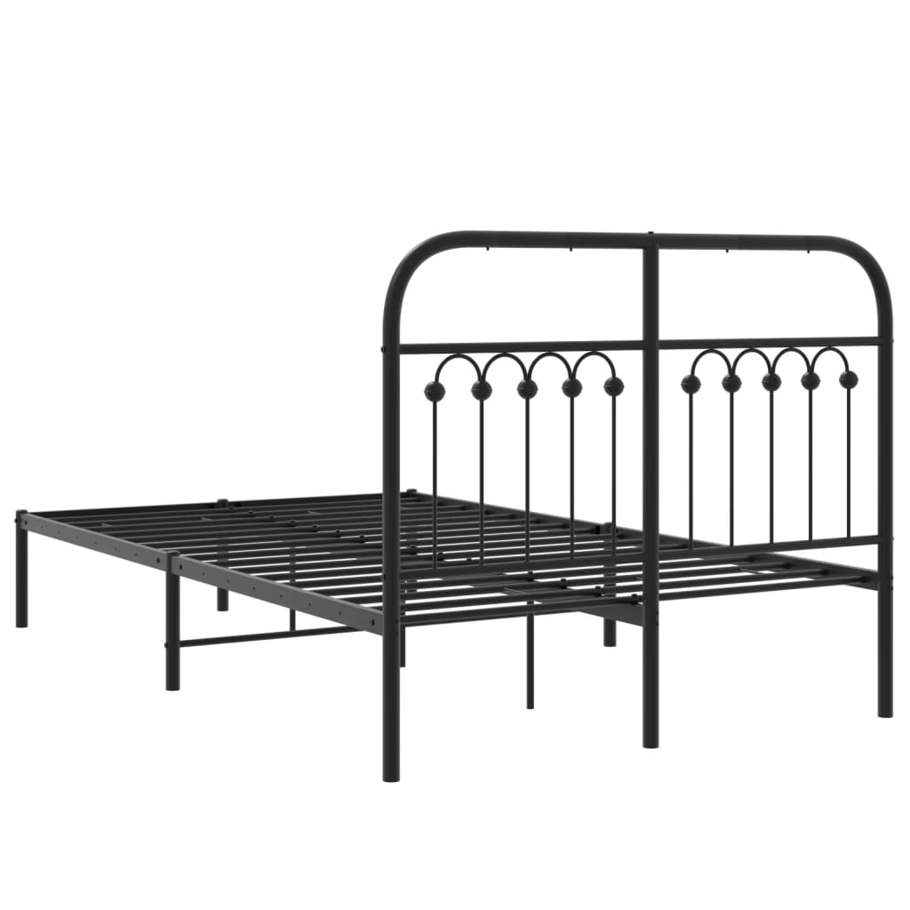 Cadre de lit métal sans matelas avec tête de lit noir 120x200cm - XIOS