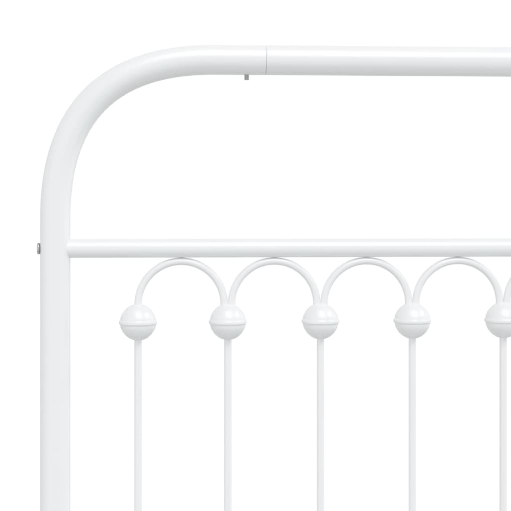 Cadre de lit métal sans matelas avec tête de lit blanc 75x190cm - XIOS