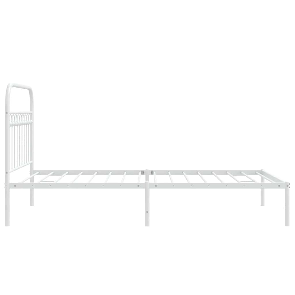 Cadre de lit métal sans matelas et tête de lit blanc 107x203 cm - XIOS