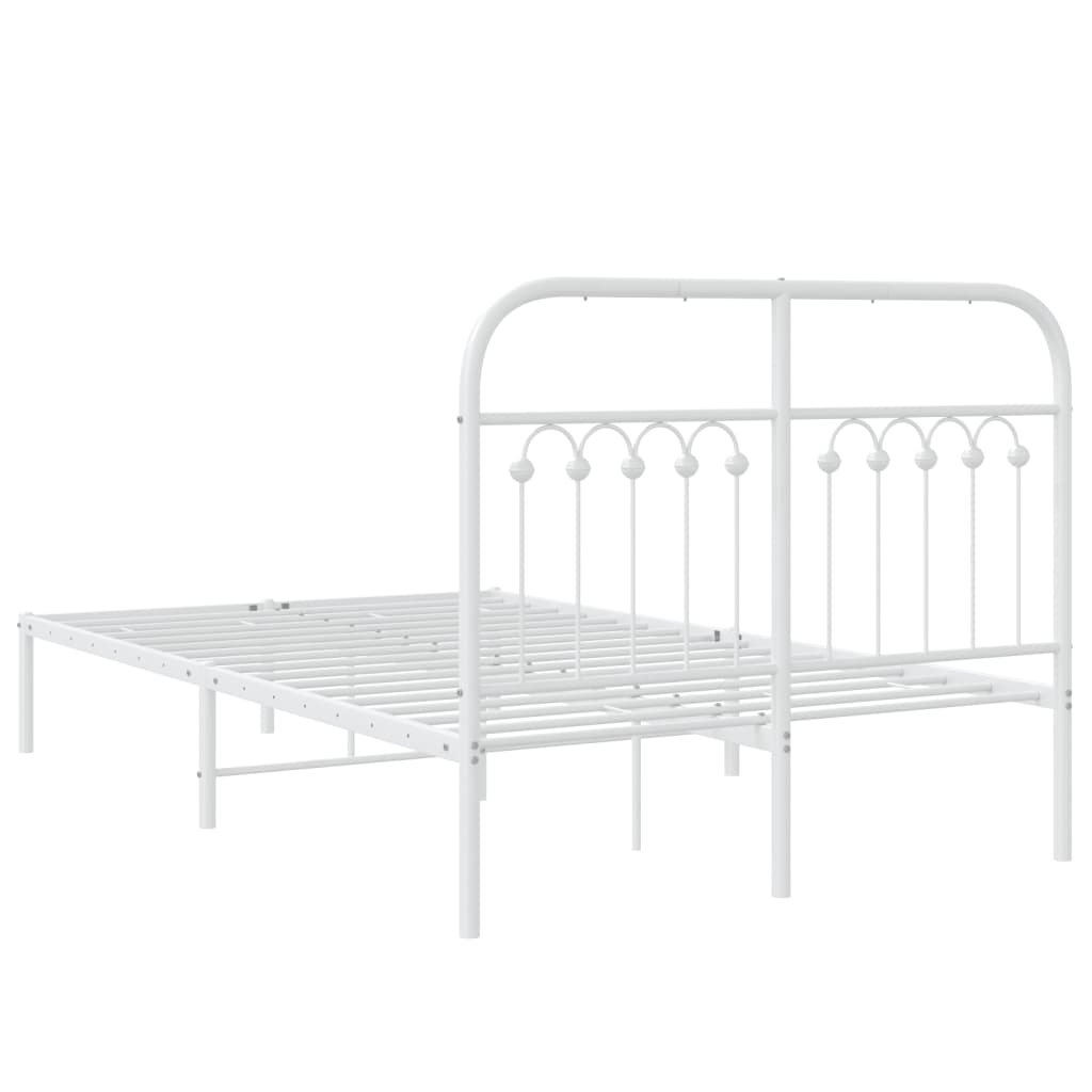 Cadre de lit métal sans matelas et tête de lit blanc 120x190 cm - XIOS