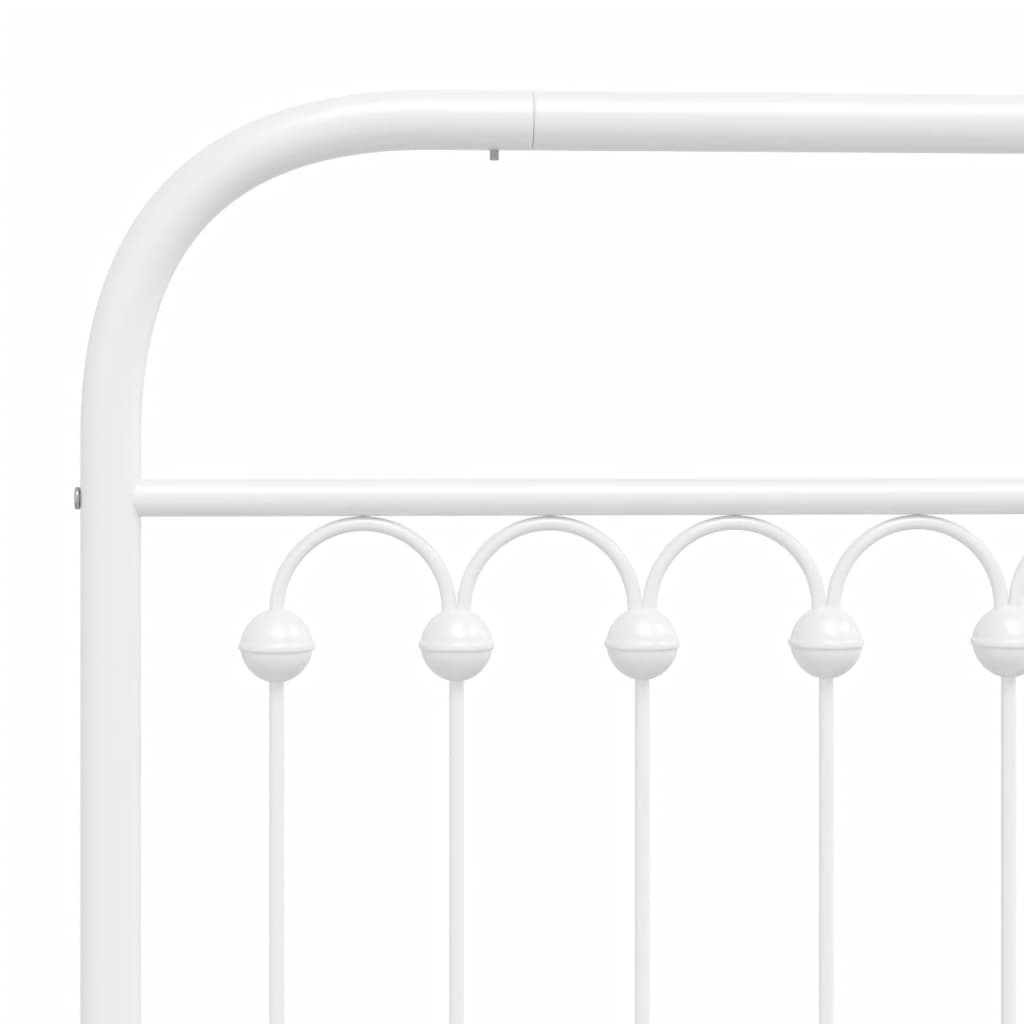 Cadre de lit métal sans matelas et tête de lit blanc 120x190 cm - XIOS