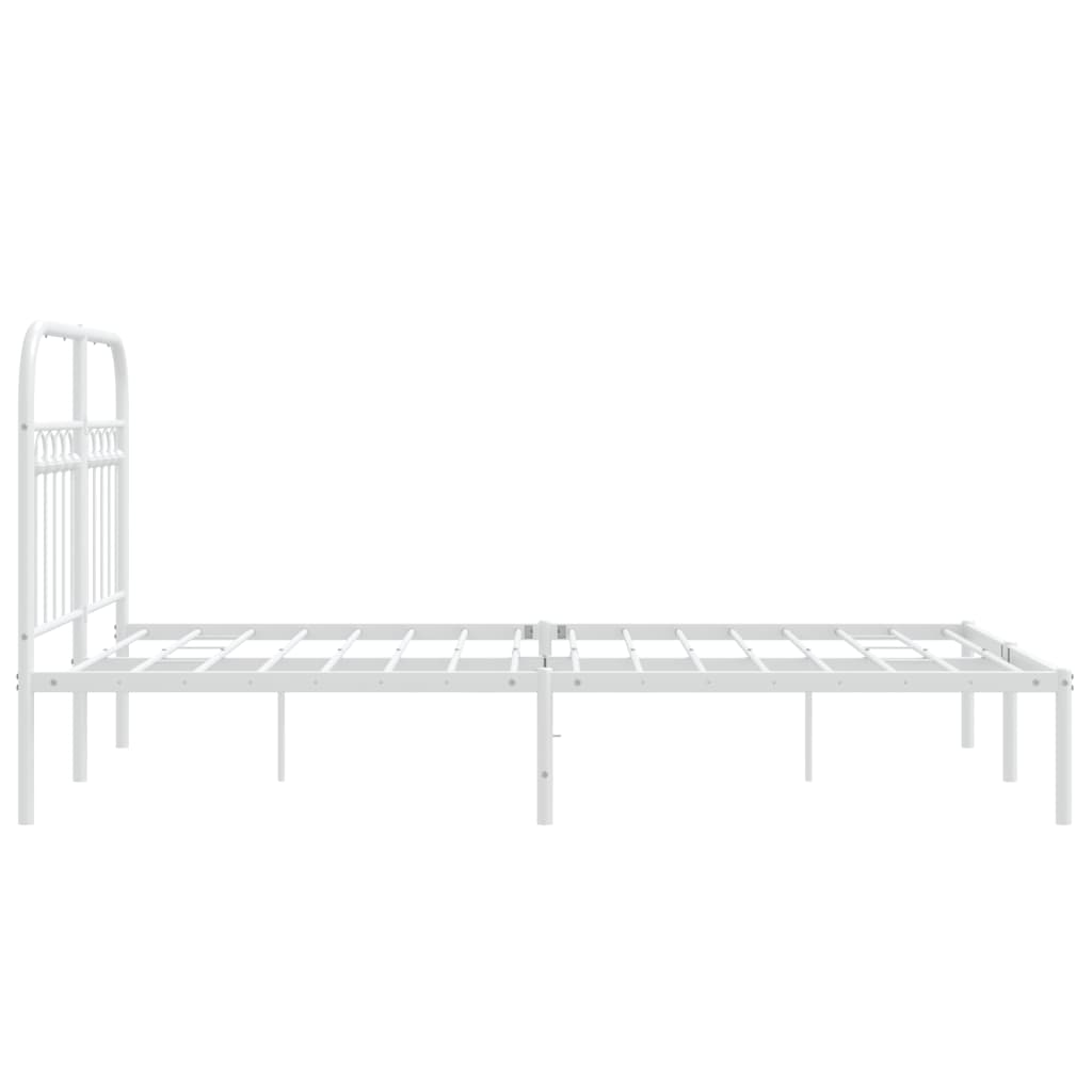Cadre de lit métal sans matelas et tête de lit blanc 120x200 cm - XIOS