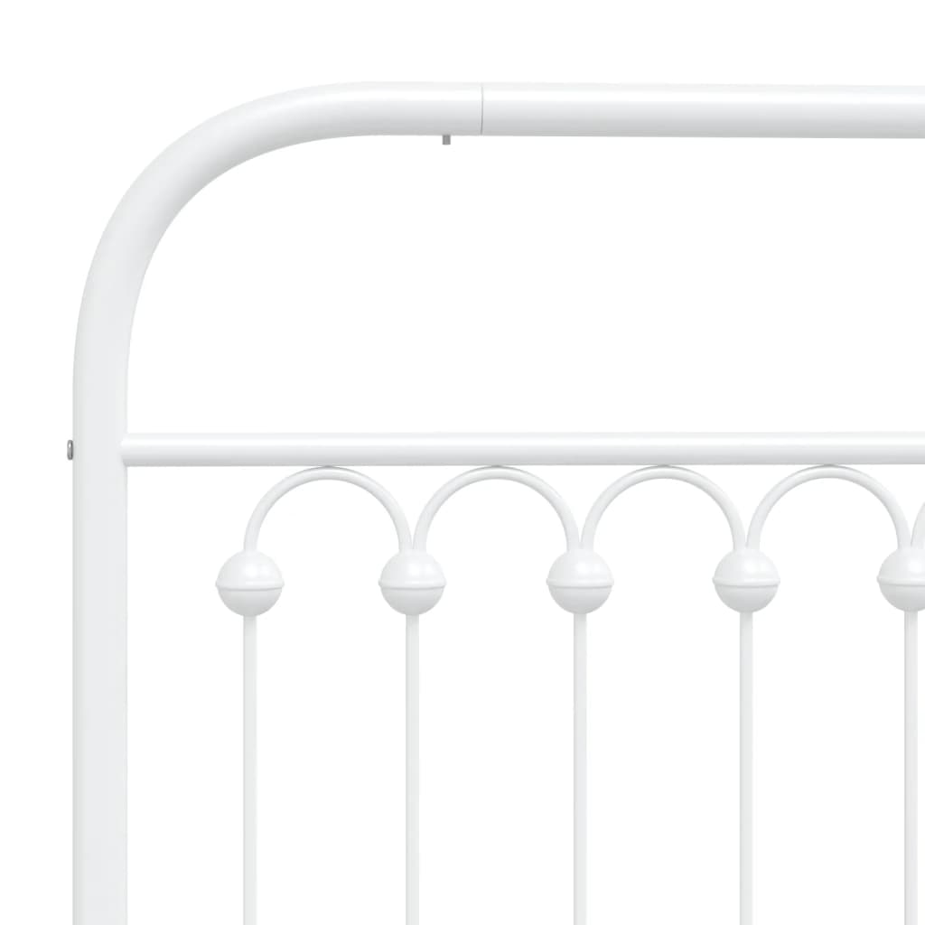 Cadre de lit métal sans matelas et tête de lit blanc 140x200 cm - XIOS