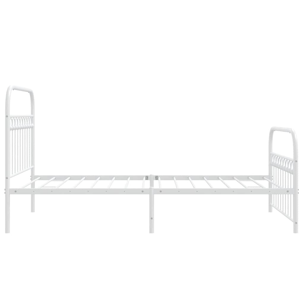 Cadre de lit métal sans matelas et pied de lit blanc 107x203 cm - XIOS