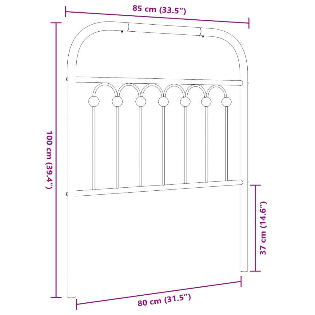 Tête de lit métal blanc 80 cm - XIOS