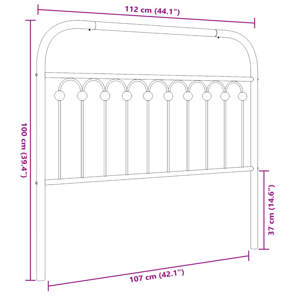 Tête de lit métal blanc 100 cm - XIOS