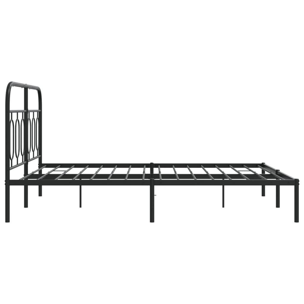 Cadre de lit métal sans matelas avec tête de lit noir 135x190cm - XIOS