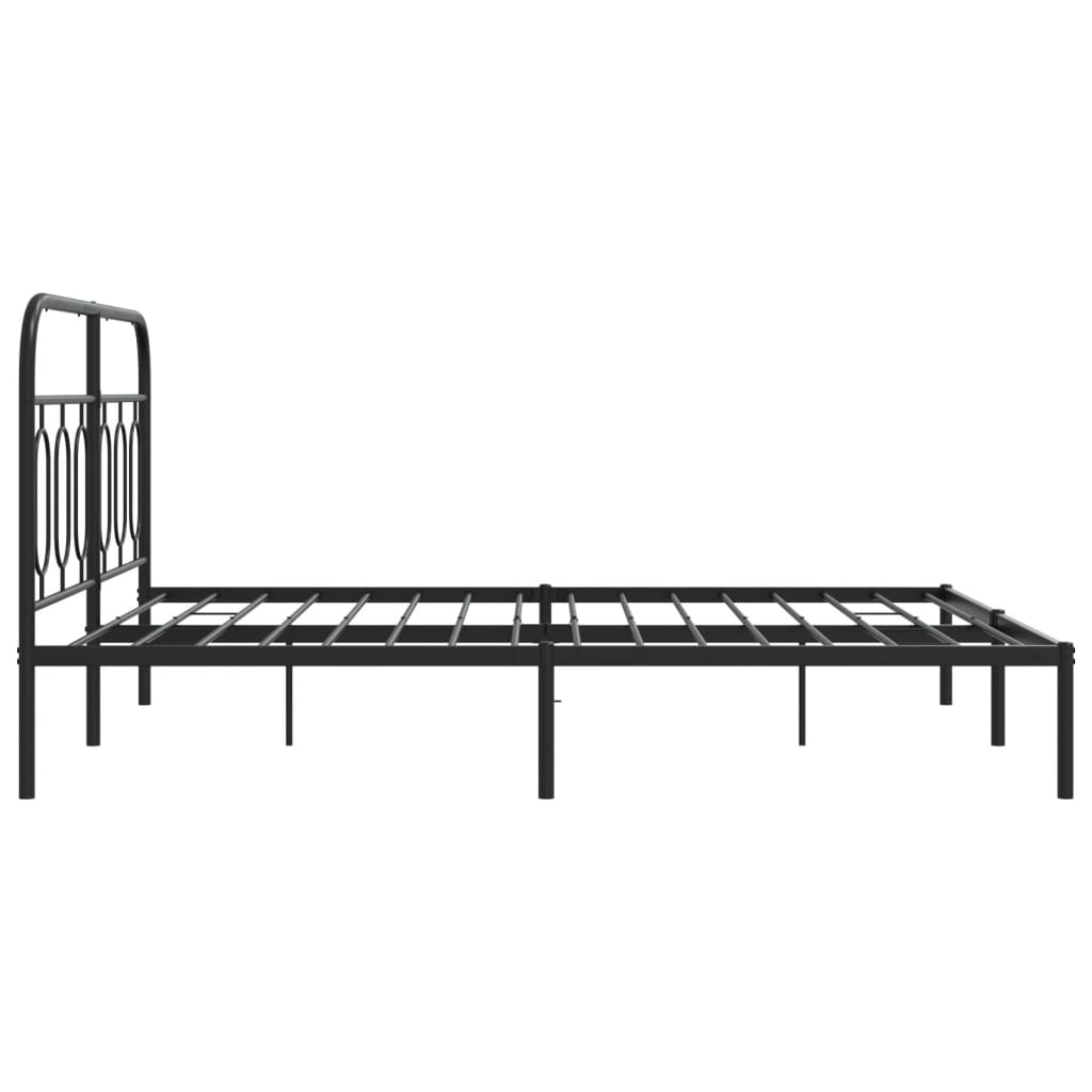 Cadre de lit métal sans matelas avec tête de lit noir 140x190cm - XIOS