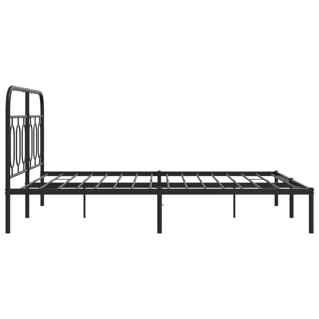 Cadre de lit métal sans matelas avec tête de lit noir 140x200cm - XIOS