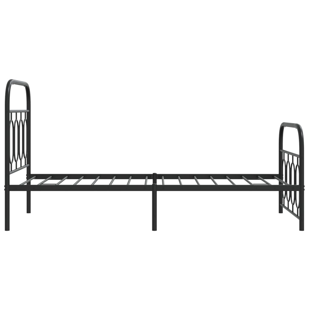 Cadre de lit métal sans matelas avec pied de lit noir 90x200 cm - XIOS