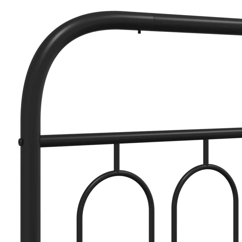 Cadre de lit métal sans matelas avec pied de lit noir 90x200 cm - XIOS