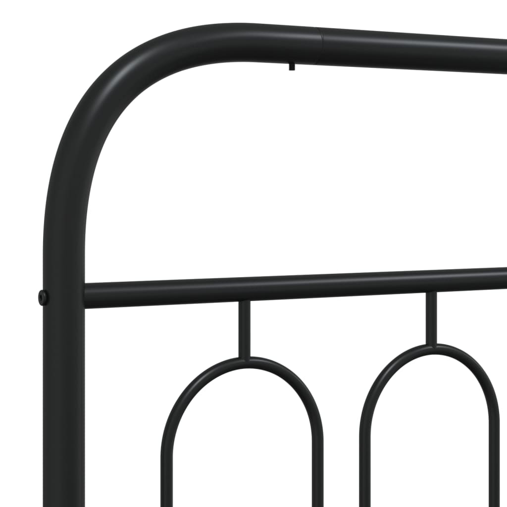 Cadre de lit métal sans matelas avec pied de lit noir 183x213cm - XIOS