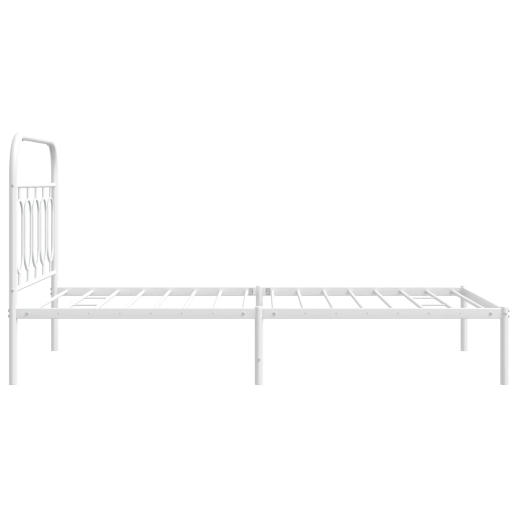 Cadre de lit métal sans matelas et tête de lit blanc 100x200 cm - XIOS