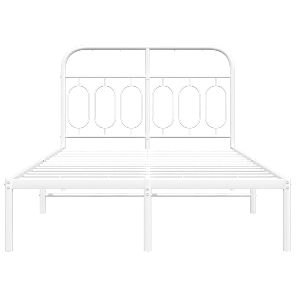Cadre de lit métal sans matelas et tête de lit blanc 120x200 cm - XIOS