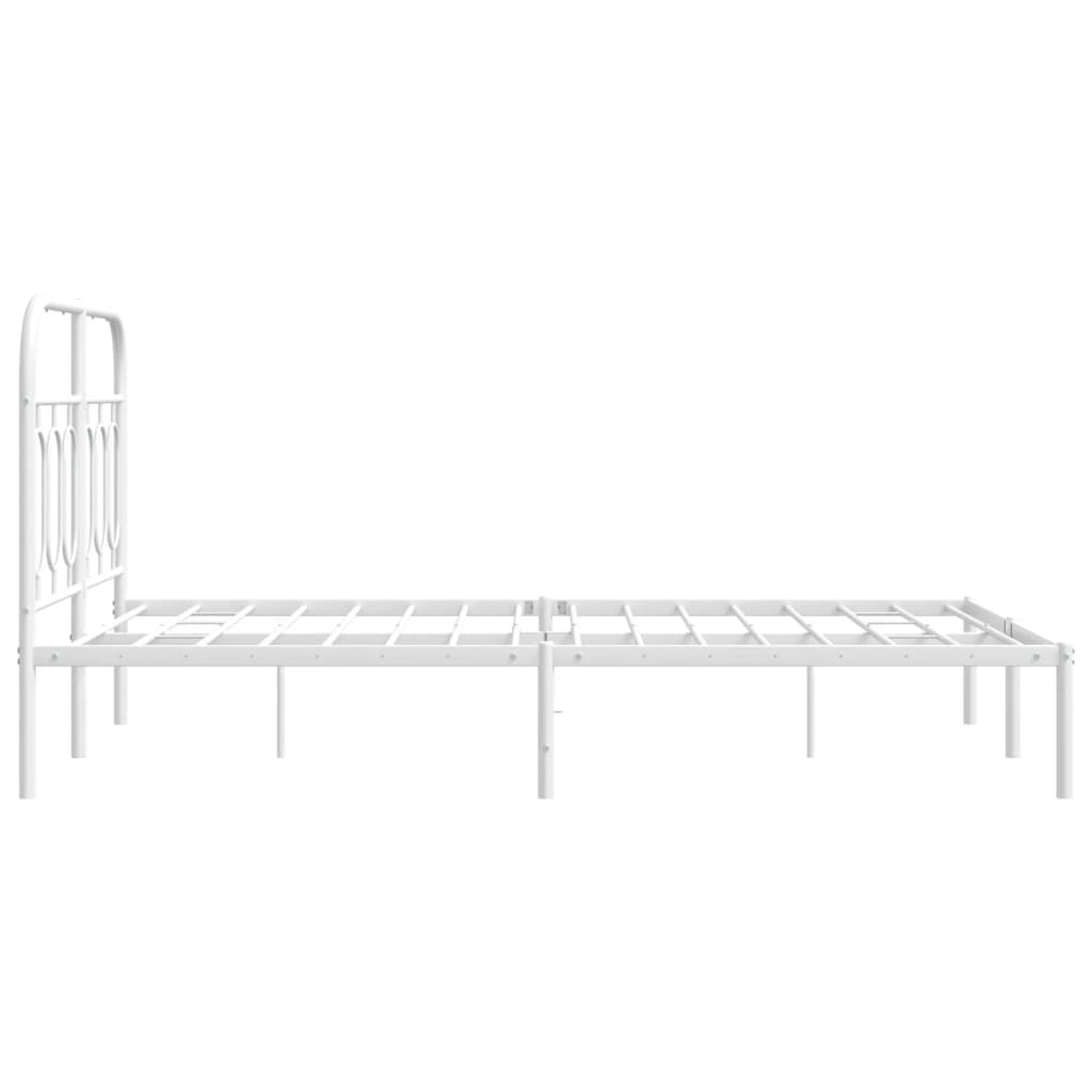 Cadre de lit métal sans matelas et tête de lit blanc 120x200 cm - XIOS