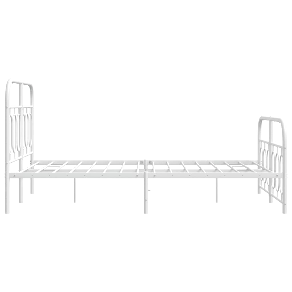 Cadre de lit métal sans matelas et pied de lit blanc 120x190 cm - XIOS